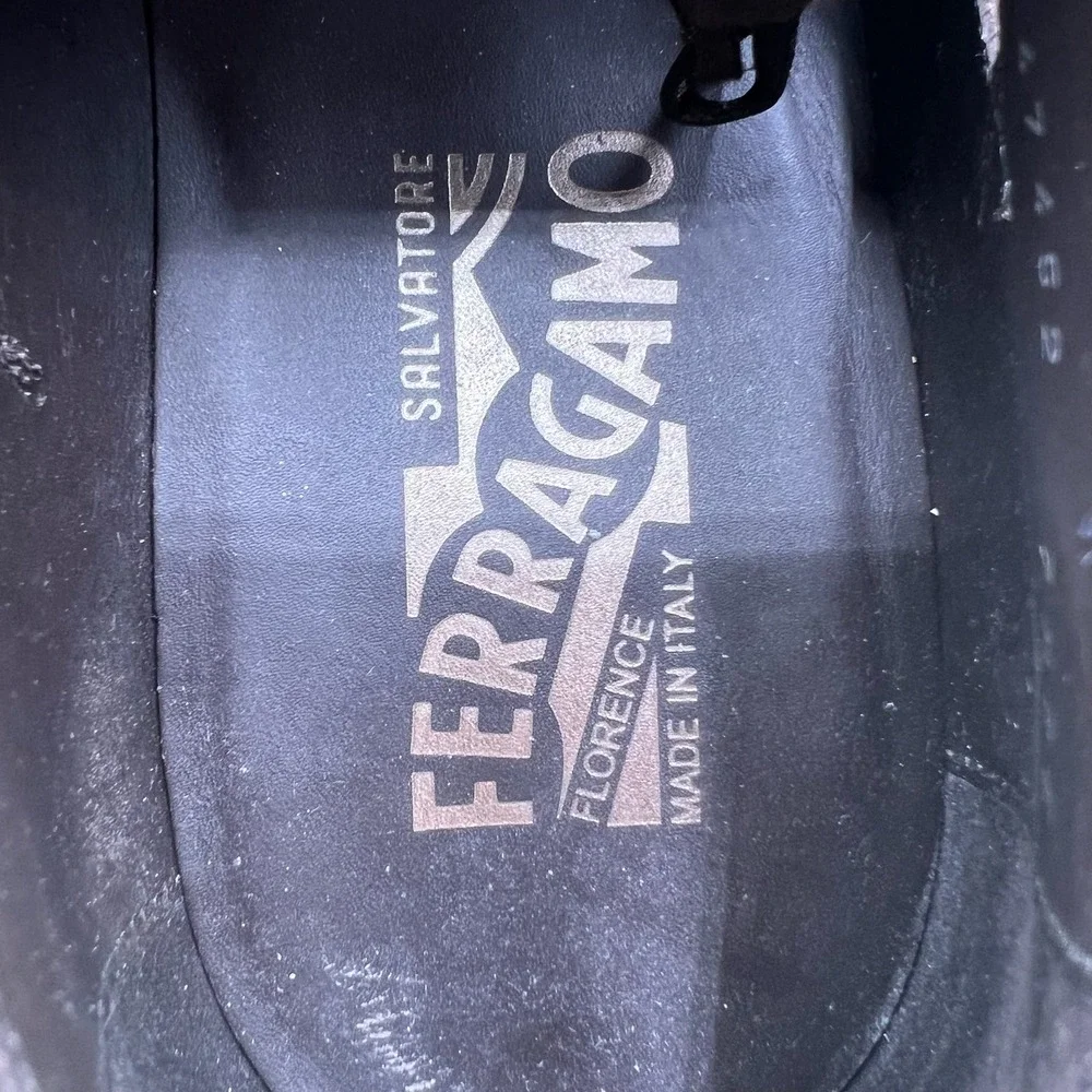 Salvatore Ferragamo Famoso Leather Oxfords Mens 7.5 2E Brown Italian Dress Shoes